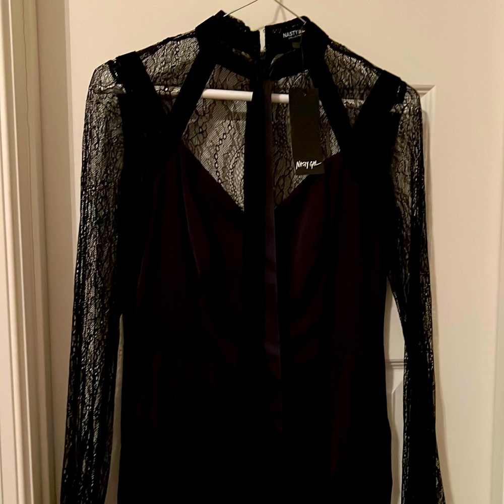 Black lace top jumpsuit